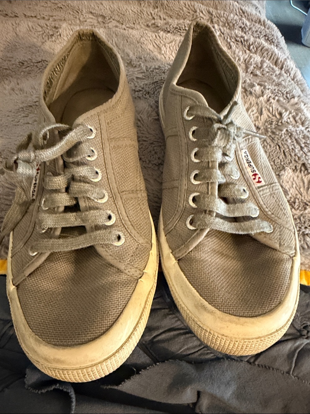 Superga Taupe Canvas Low-Top Sneakers